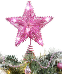 Christmas Concepts® 10" Pink Springy Star With Warm White Led Lights - Christmas Tree Top Star / Christmas Decoration