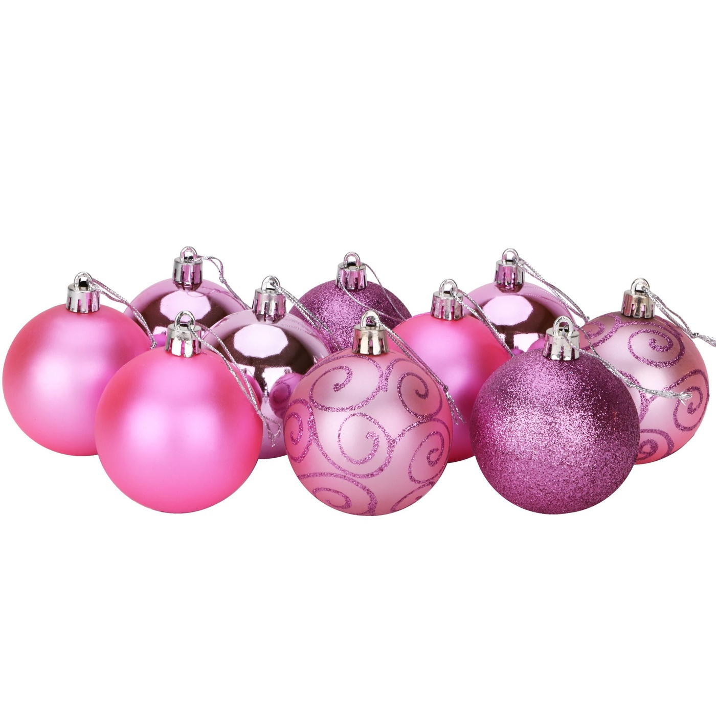 Christmas Concepts® Pack of 10 60mm Christmas Tree Baubles Shiny