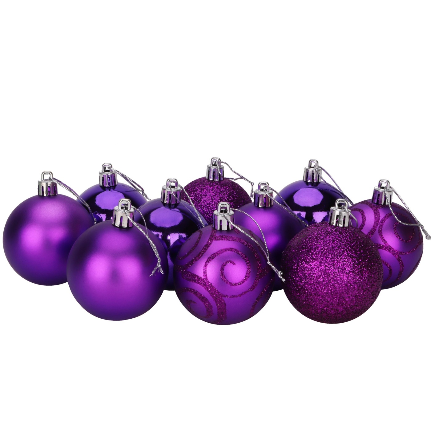 Christmas Concepts® Pack of 10 60mm Christmas Tree Baubles Shiny