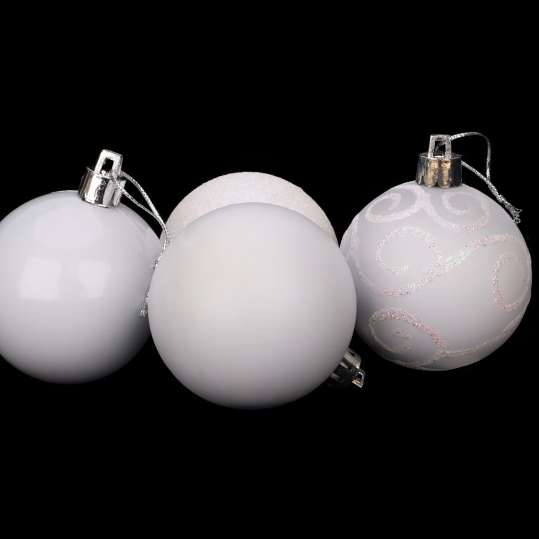 Christmas Concepts® Pack of 10 White Decorated Christmas Baubles 60mm