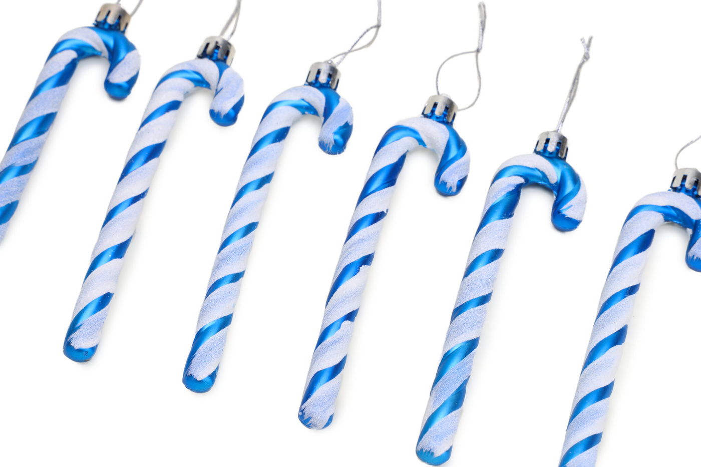 Christmas Concepts® Pack Of 613cm Royal Blue & White Glitter Candy