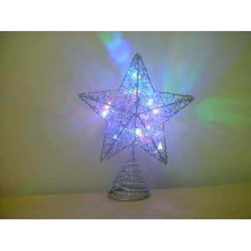 Christmas Concepts Christmas Tree Top Star In Silver with Colour