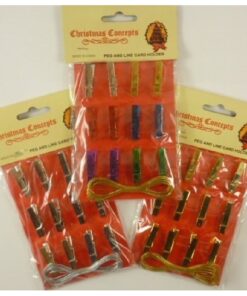 Christmas Concepts® Metallic Christmas Card Holder With Pegs - BUY 30 PEGS GETS 30 PEGS FREE!!!