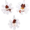 Christmas Concepts® Pack Of 3-12" (30cm) Hanging Snowflake Decoration With Snowman, Reindeer & Santa Head - Christmas Decorations - Hanging Decorations