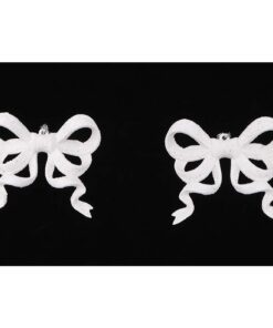Christmas Concepts® Pack Of 2-8cm White Glitter Twirly Bow Decorations Accessories