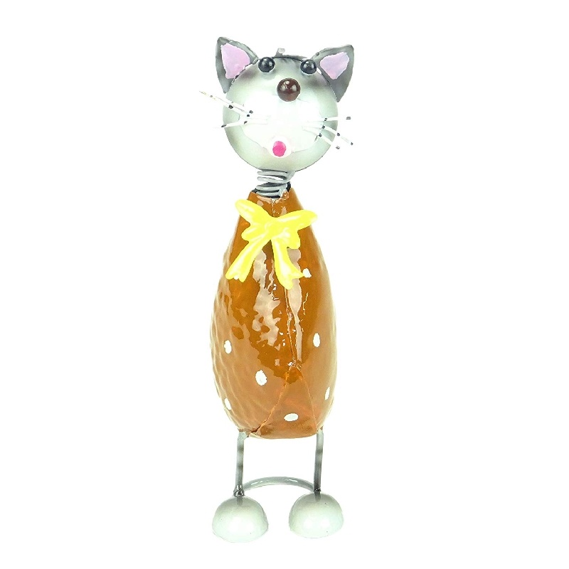 Christmas Concepts® 21cm (8'') Standing Metal Cat With Bow Indoor