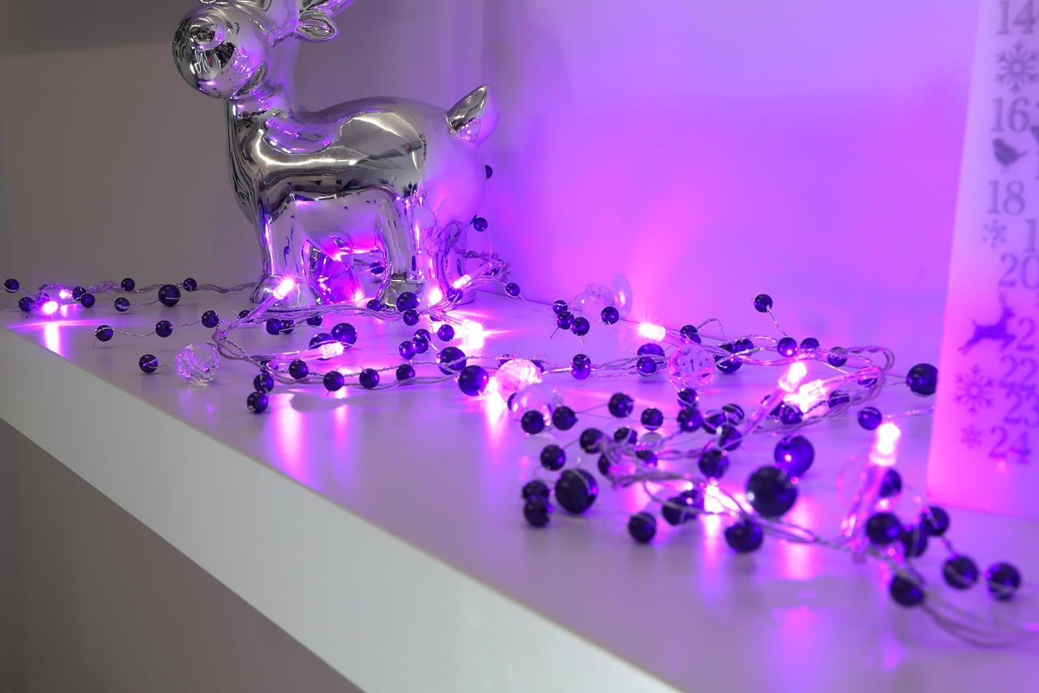 Purple led christmas shop lights