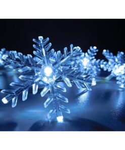 Christmas Concepts® 8 White Battery Operated LED Lights with Shades On 2.3M Cable - Christmas Lights - Party Lights (Clear Snowflake Shade)
