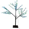 80cm LED Light Up Cherry Blossom Tree - Indoor/Outdoor Decoration - Luxury Tree Decorations (Lime Green & Blue)