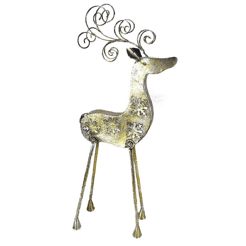 Christmas Concepts® 69cm (27'') Gold Metal Standing Reindeer - Indoor ...