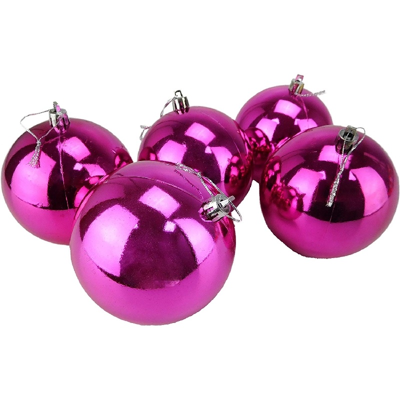 10 Extra Large 100mm Baubles Christmas Tree Baubles (Hot Pink