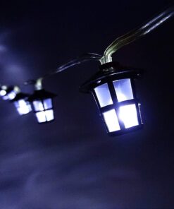 Christmas Concepts® 20 White Battery Operated LED Lights with Shades On 2.3M Cable (Traditional Lantern Shade)