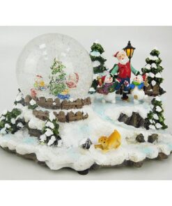 Christmas Concepts® 15.5cm Musical Christmas Resin Decoration With Water Globe + Colour Changing LED Lights Battery Operated