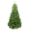 Christmas Concepts® 7 Foot / 84 Inch Prelit Green Christnas Tree with Cones, Red Berries & 400 Static Warm White LED Lights