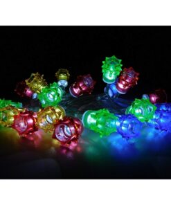 Christmas Concepts® 10 White Battery Operated LED Lights with Shades On 2.3M Cable - Christmas Lights - Party Lights (Multi Diamond Shade)