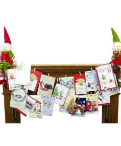 Christmas Concepts® Christmas Card Holder For A Mantle Piece With Wooden Pegs (Sitting Elves)