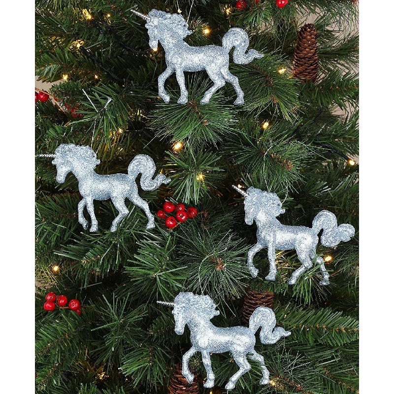 Christmas Concepts® 16cm Glitter Covered Unicorn Decoration Christmas