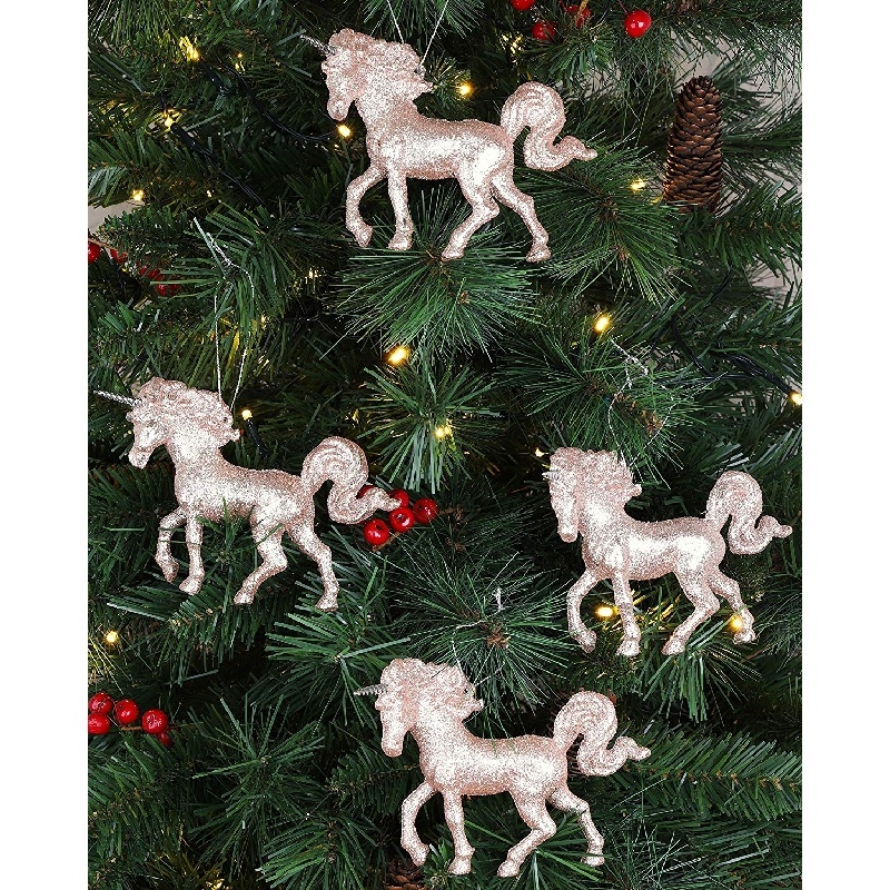 Christmas Concepts® 16cm Glitter Covered Unicorn Decoration Christmas