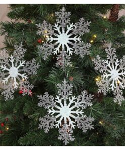 Christmas Concepts® 21cm 8" Large Glitter Decorated Snowflake Decoration - Christmas Baubles (Iridescent, Pack of 4)