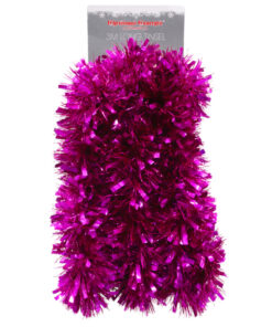 Christmas Concepts® 3m / 9.8ft Chunky/Fine Christmas Tinsel - Christmas Decoration - High Quality Tinsel (Hot Pink)