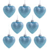 Christmas Concepts® Pack of 8-60mm Heart Shaped Christmas Tree Baubles – Glitter Decorated Baubles (Ice Blue)