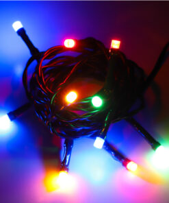 Christmas Concepts® 10 Multi Coloured Battery Operated LED Lights With Green Cable - Christmas Lights - Fairy Lights
