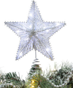 10" Springy Star With White Led Lights - Christmas Tree Top Star / Christmas Decoration
