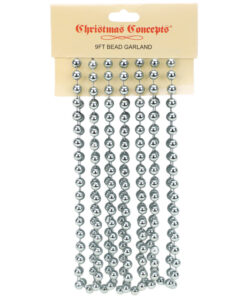 9ft Christmas Bead Chain - Christmas Bead Garlands - Christmas Decorations (Graphite Grey)