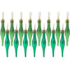 Pack Of 15-8.5cm Droplet Baubles - Matte & Glitter Design - Christmas Baubles (Emerald Green)