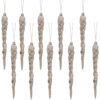 Christmas Concepts® 12cm Glitter Icicle Decorations Christmas Tree Trims (Champagne, Pack of 10)