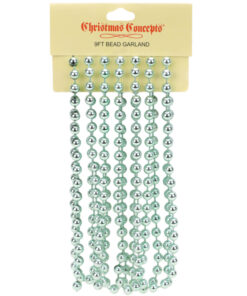 9ft Christmas Bead Chain - Christmas Bead Garlands - Christmas Decorations (Mint Green)