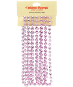 9ft Christmas Bead Chain - Christmas Bead Garlands - Christmas Decorations (Baby Pink)
