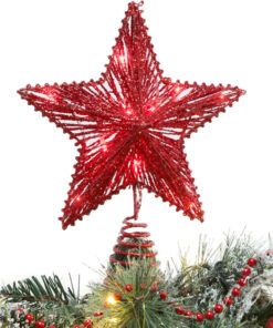 Christmas Concepts® 10" Red Springy Star With Red LED Lights - Christmas Tree Top Star/Christmas Decoration