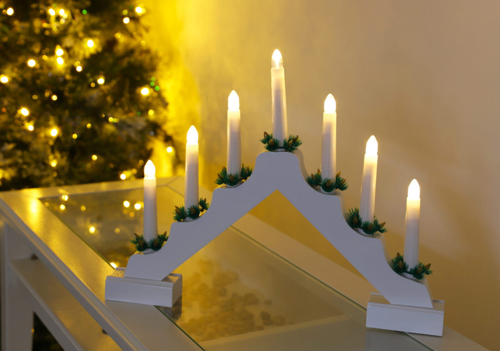 Christmas candle bridge white deals