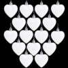 Pack of 16 - Glitter Heart Shaped Baubles - Christmas Tree Decorations (White)