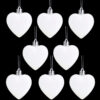 Christmas Concepts® Pack of 8-60mm Heart Shaped Christmas Tree Baubles – Glitter Decorated Baubles (White)