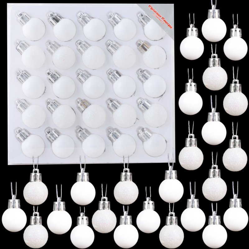 Christmas Concepts Pack of 25 25mm Mini Christmas Tree Baubles