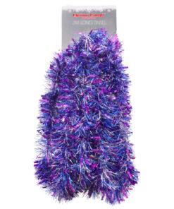 Christmas Concepts® 3m / 9.8ft Chunky/Fine Christmas Tinsel - Christmas Decoration - High Quality Tinsel (Purple, Blue & Silver)