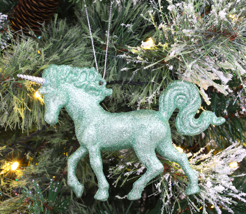 Christmas Concepts® 16cm Glitter Covered Unicorn Decoration Christmas