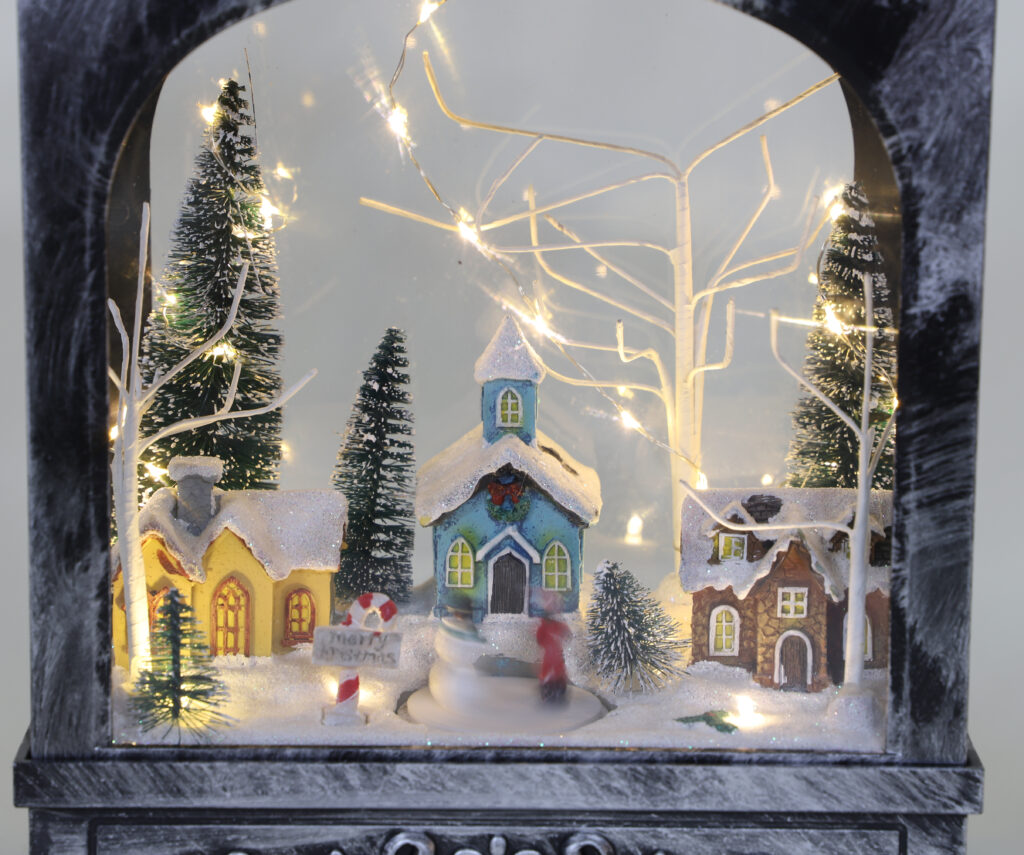 Christmas Concepts® 27cm LED Light Up Village Scene With Real Water Fountain And Music – Battery Operated - Christmas Village