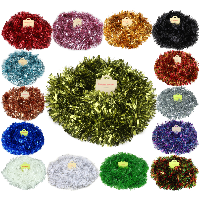 Christmas Concepts 3M / 9.8ft Chunky/Fine Christmas Tinsel - Christmas Decoration Tinsel (Blush Pink