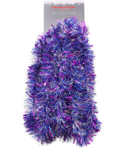 Christmas Concepts® 4 Metre Chunky/Fine Christmas Tinsel - Christmas Decoration Tinsel (Purple/Blue/Silver)