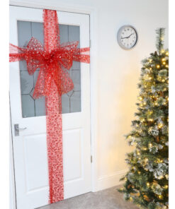 Christmas Concepts® Red Hearts Christmas Fabric Door Bow Decoration - Make Your Own Fabric Bow