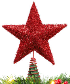 Christmas Concepts® 28cm Sparkly Tree Top Star - Luxury Christmas Decorations (Red)