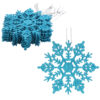 Christmas Concepts® Pack of 12-10cm Glitter Snowflake Hanging Decorations - Christmas Decorations (Turquoise)