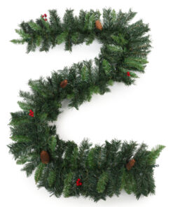 Christmas Concepts® 2m (78.7") Mixed Pine Cone Garland With Red Berries - Traditional Christmas Decorations