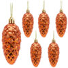 Christmas Concepts® Pack of 6-90mm Pine Cone Baubles – Shiny and Glitter Decorated – Luxury Christmas Decorations (Copper)