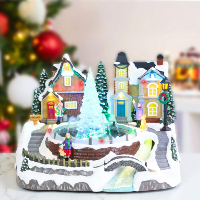 Christmas Concepts® 27cm LED Light Up Village Scene with Real Water