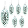 Christmas Concepts® Pack of 6-90mm Pine Cone Baubles – Shiny and Glitter Decorated – Luxury Christmas Decorations (Mint Green)