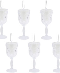 Christmas Concepts® 10cm Glitter Wine Glass Decorations - Luxury Christmas Decorations (Iridescent, Pack of 6)